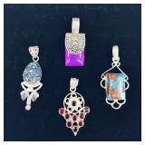 Sterling Silver .925 & Stone Pendants