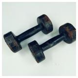 Vintage York 8Lbs. Cast Iron Dumbbells