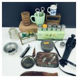 Assorted Vintage Collectables Glass Jewley Box