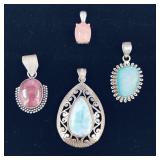 Sterling Silver .925 & Stone Pendants