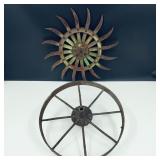 Rustic Vintage Metal Farm Art Wheels