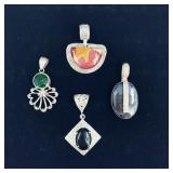 Sterling Silver .925 & Stone Pendants