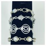 4 Silver & Stone Bracelets
