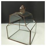 Vintage Glass Barn Shaped Terrarium