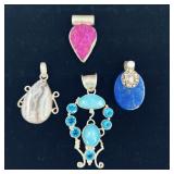Sterling Silver .925 & Stone Pendants