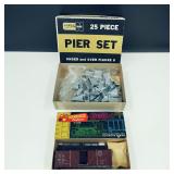 Vintage Train Model and 25 Piece Pier Set