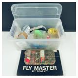 Vtg. Fly Master Fly Tying Kit and Fishing Tackle