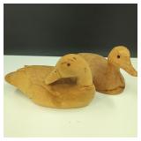 Vintage Hand Carved Wooden Ducks