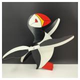 Vintage Wood Puffin Whirlybird Garden Wind Spinner