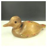 Vintage Hand Carved and Painted Wooden Duck