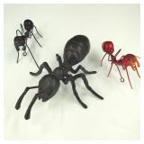 Large Cast Iron Ant Garden Art & Small Metal Ants