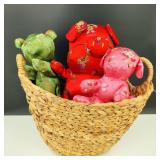 Vintage Hand Sewn Satin Fabrice Stuffed Animals