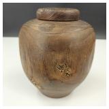 Vintage Wood Ginger Jar