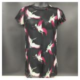 Sheer Mesh Forever 21 Embroidered Crane Dress