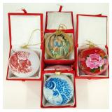 Chinese Hand Painted Glass Christmas Ornaments