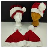 4 Crocheted Santa Hats