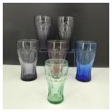 Lightly Colored & Clear Coca-Cola Glasses