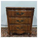 VTG French Provencial Bedside Table w/ Drawers