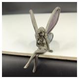 VTG-Pewter Fairy Figurine with Stained Glass Wings