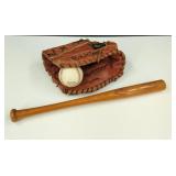 Vintage Mini Bat, Softball/Baseball Mit