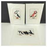 3-VTG-L. DuBose Puffin Etchings Numbered & Signed
