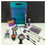 Rainbow Iridescent Stainless-Steel Bar Accessories