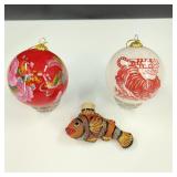 Inside Out Hand Painted Glass Christmas Bulbs Plus