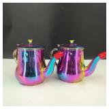 Rainbow Iridescent Mini Stainless-Steel Teapots