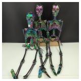 Rainbow Iridescent Hanging Halloween Skeletons
