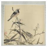 Vintage Botanical Chinese Bird Painting