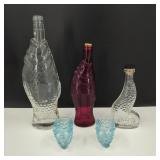 Glass Fish Decanters & Mermaid Tail Shot Glasses