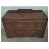 Vintage Waterfall Art Deco Wood Dresser