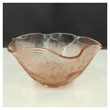 VTG Tiara Indiana Glass Sandwich Pink Salad Bowl