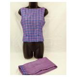 VTG Womens Silk Jacquard Culottes & Sleeveless Top