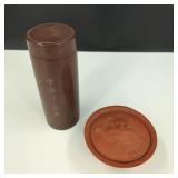 VTG Chinese Brush Pot & Small Clay Pot with Lid