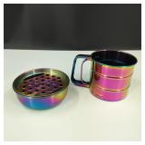 Rainbow Iridescent Sifter & Greater Bowl