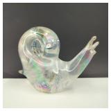 Vintage Iridescent Glass Snail Paperweight