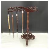 VTG Chinese Calligraphy Brush Stand with Brushes