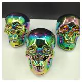 Iridescent Ceramic Skull Heads