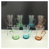 Vintage Colored Glass Mugs