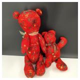 Handmade Silk Brocade Stuffed Bears