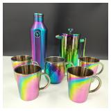 Iridescent Rainbow Metal Drinkware