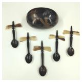 Dragonfly Spoons & Wood Trinket Box