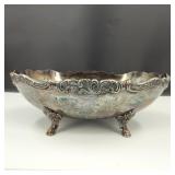 Vintage Silver-Plated Footed Serving Dish