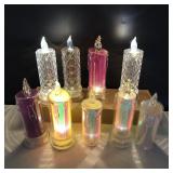 Clear/Iridescent Plastic Battery-Operated Candles