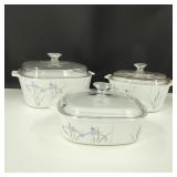 VTG Corningware Casserole Dishes-Shadow Iris