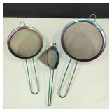 Rainbow Iridescent Stainless-Steel Mesh Strainers