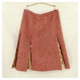 VTG Womens Tweed Wool & Silk Chiffon Pleated Skirt