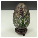 Plique-a-jour Floral Glass & Copper Egg