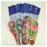 New Handmade Asian Embroidered Shoe Insoles